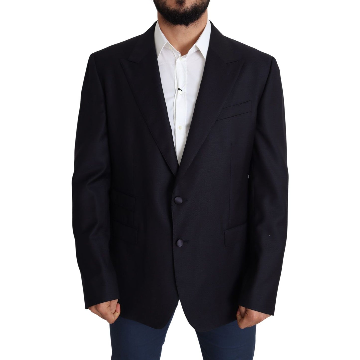 Dolce & Gabbana Black Wool Single Breasted NAPOLI Blazer