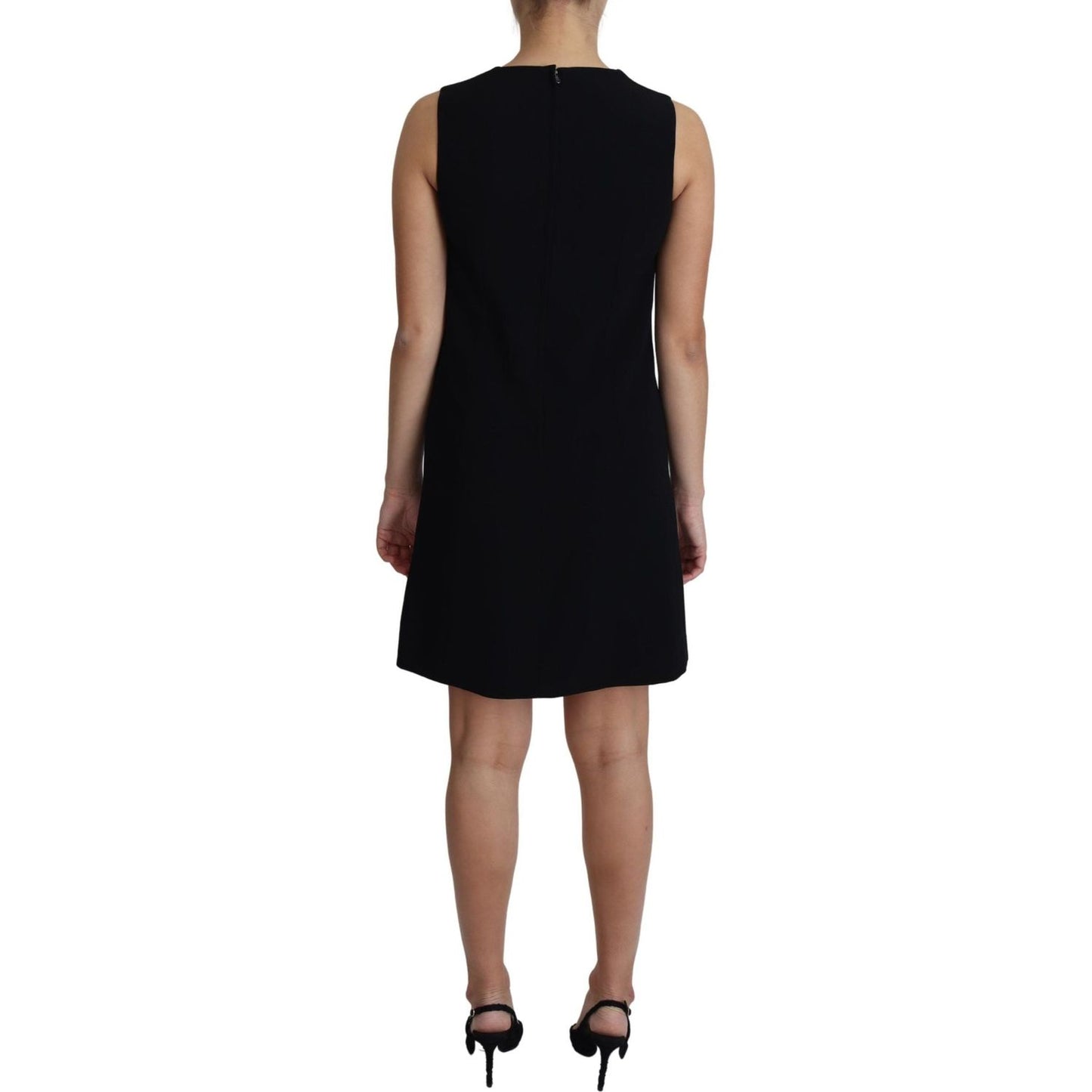 Dolce & Gabbana Black Viscose Stretch A-line Shift Mini Dress Dolce & Gabbana