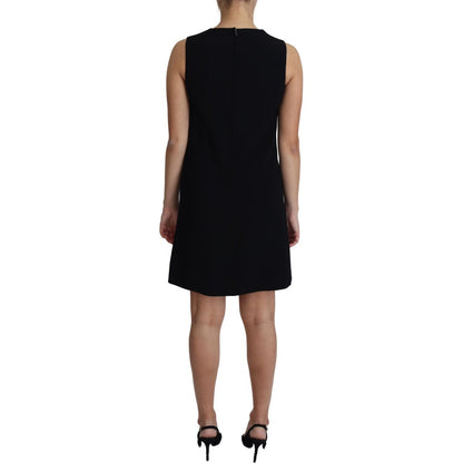 Dolce & Gabbana Black Viscose Stretch A-line Shift Mini Dress Dolce & Gabbana