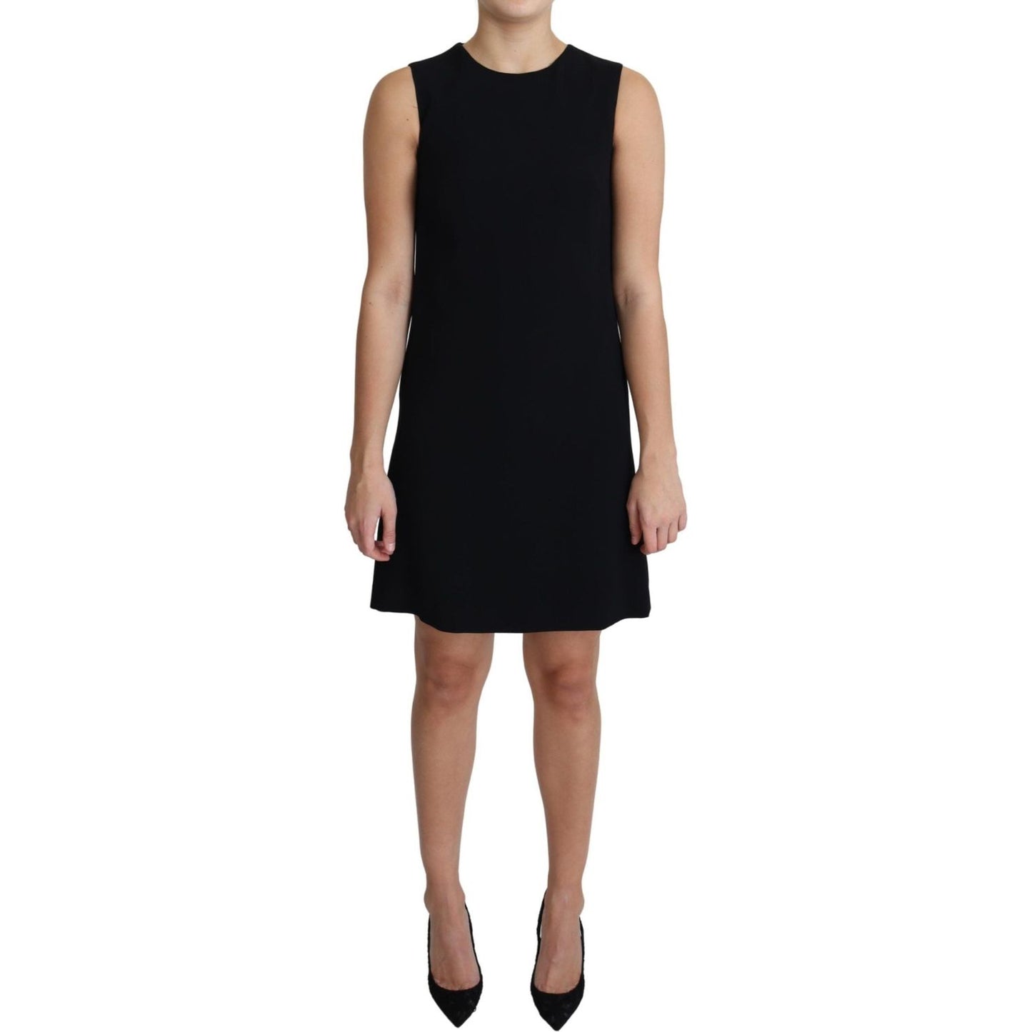 Dolce & Gabbana Black Viscose Stretch A-line Shift Mini Dress Dolce & Gabbana