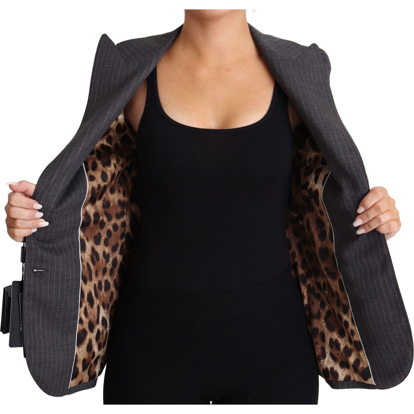 Dolce & Gabbana Gray Single Breasted Fitted Blazer Wool Jacket Dolce & Gabbana