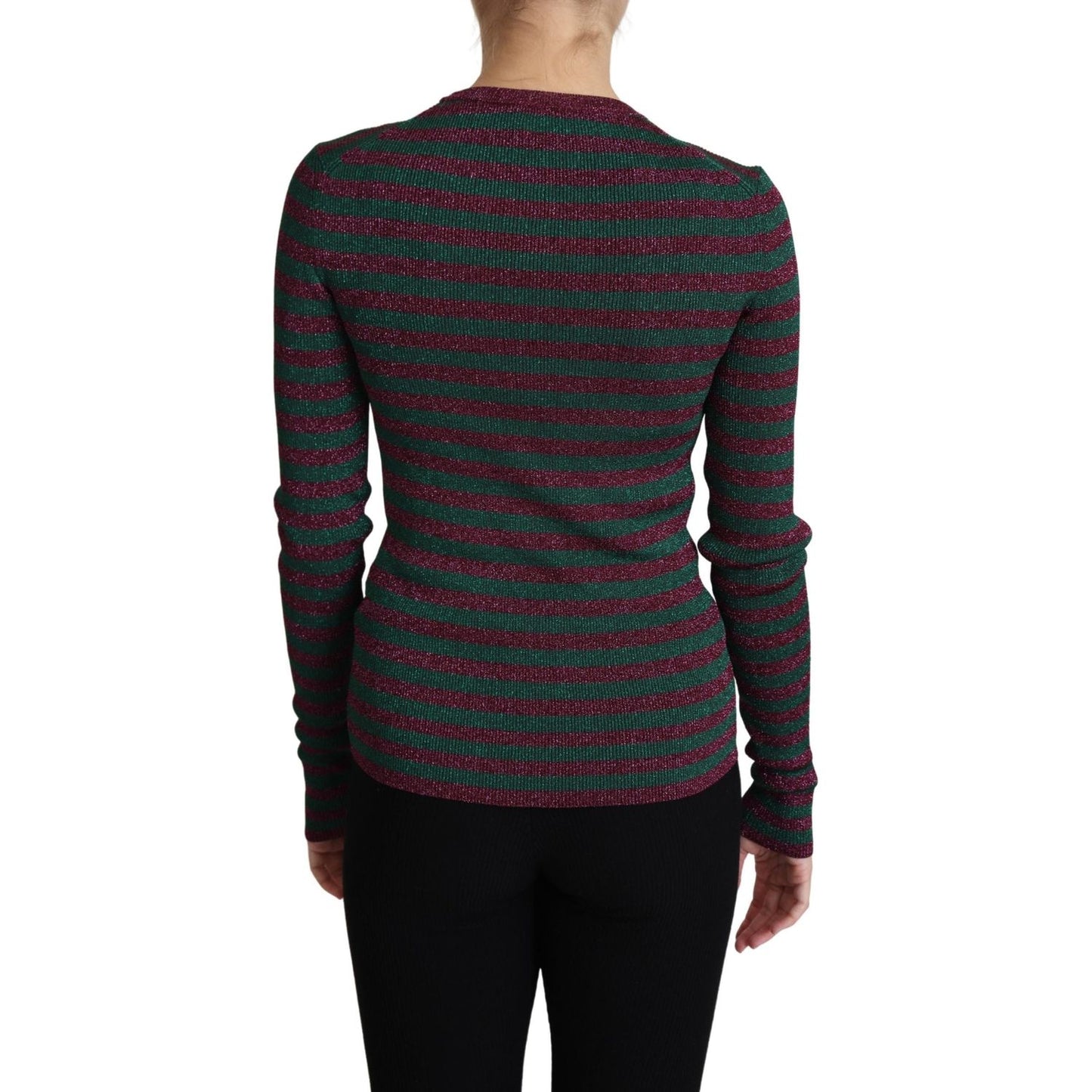 Dolce & Gabbana Multicolor Stripes Crew Neck Pullover Sweater Dolce & Gabbana