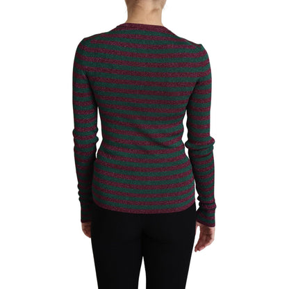 Dolce & Gabbana Multicolor Stripes Crew Neck Pullover Sweater Dolce & Gabbana