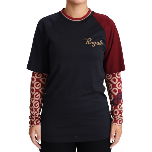 Dolce & Gabbana Multicolor Royals Crewneck Pullover Sweater Dolce & Gabbana