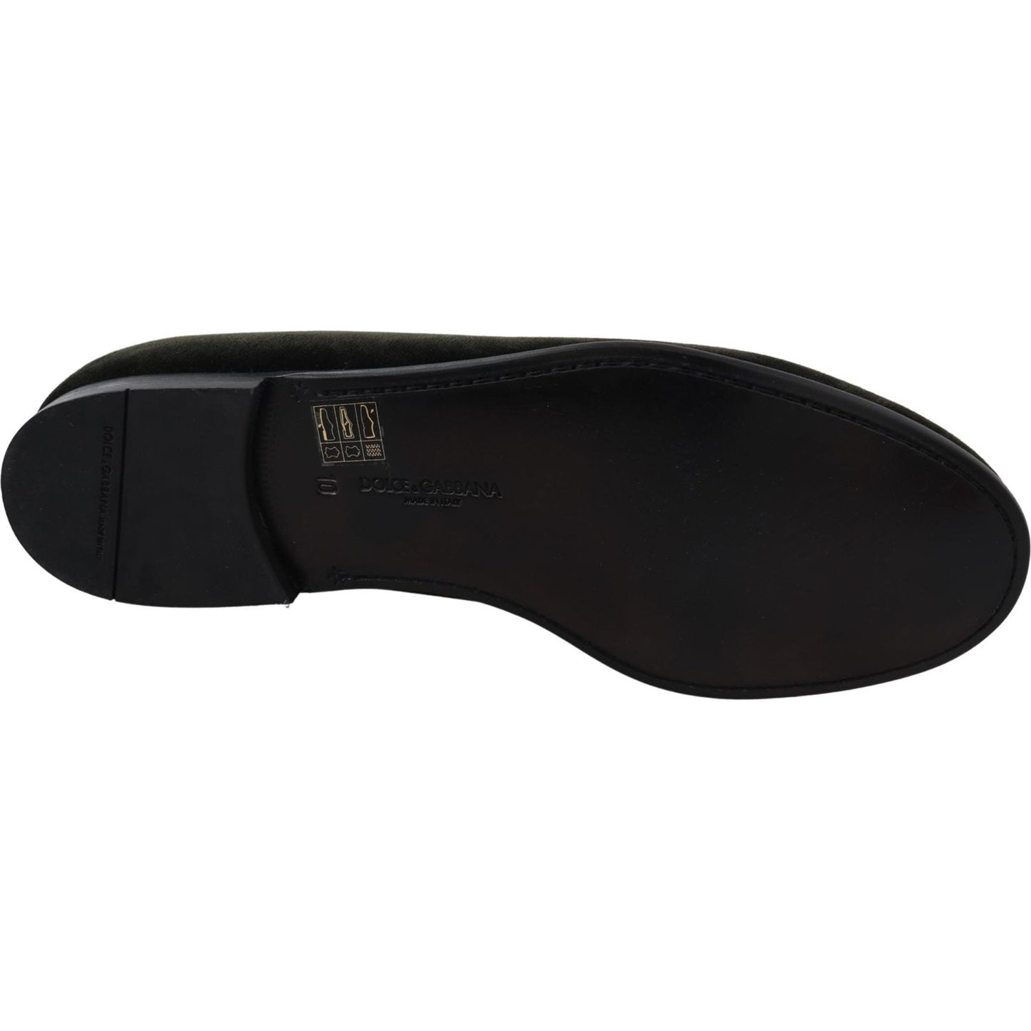 Dolce & Gabbana Green Velvet Slip On Mens Loafers Shoes Dolce & Gabbana