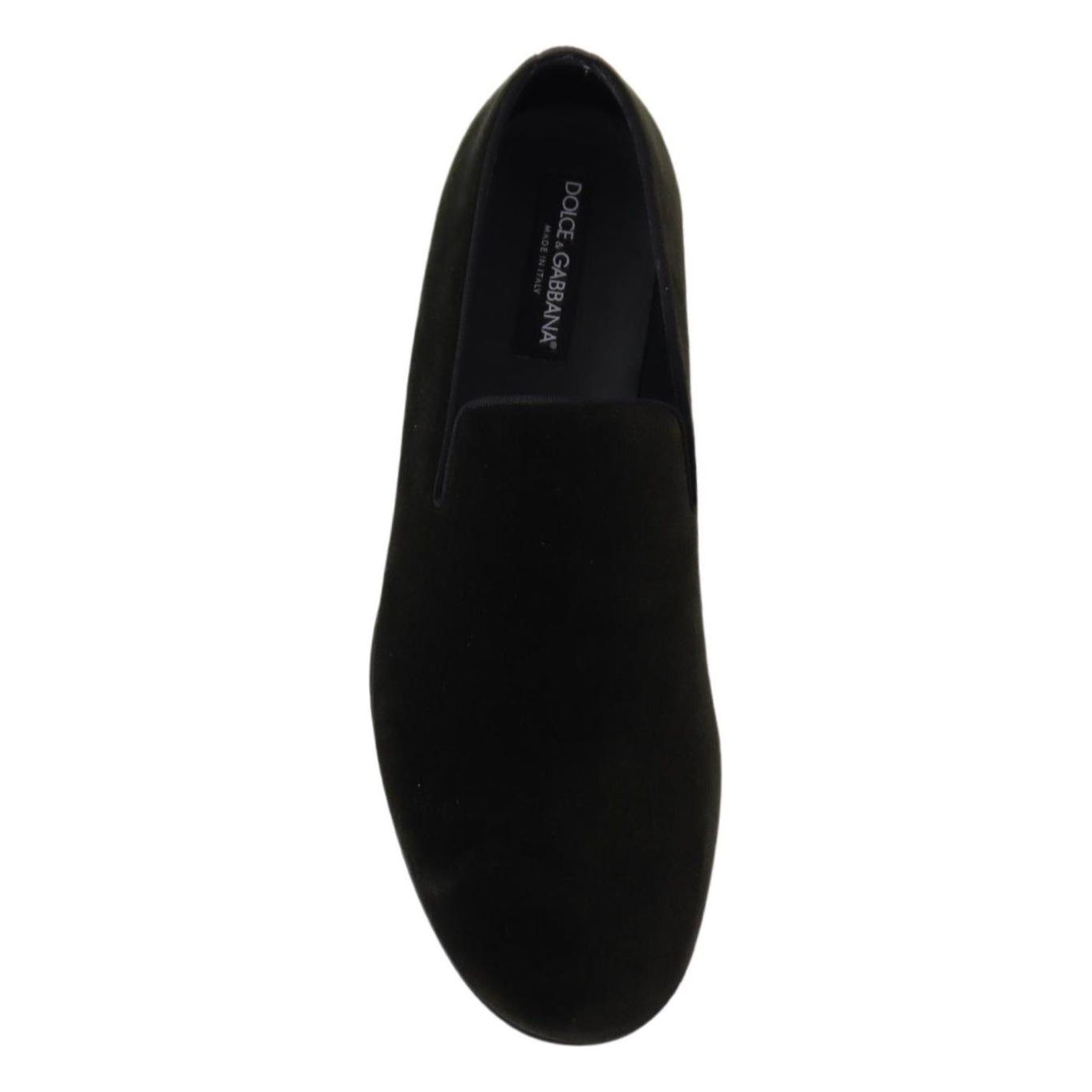 Dolce & Gabbana Green Velvet Slip On Mens Loafers Shoes Dolce & Gabbana