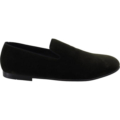 Dolce & Gabbana Green Velvet Slip On Mens Loafers Shoes Dolce & Gabbana