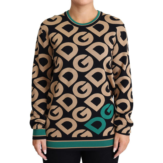 Dolce & Gabbana Multicolor DG Mania Wool Crewneck Pullover Sweater Dolce & Gabbana