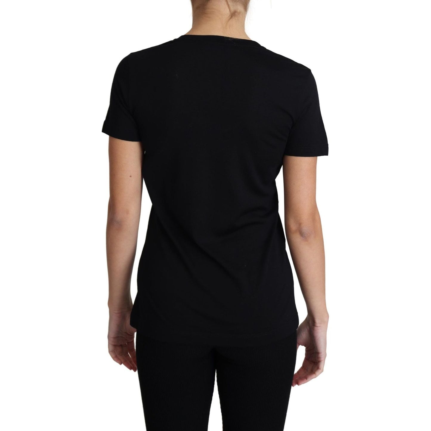 Dolce & Gabbana Black Wool Round Neck Short Sleeves T-shirt Dolce & Gabbana