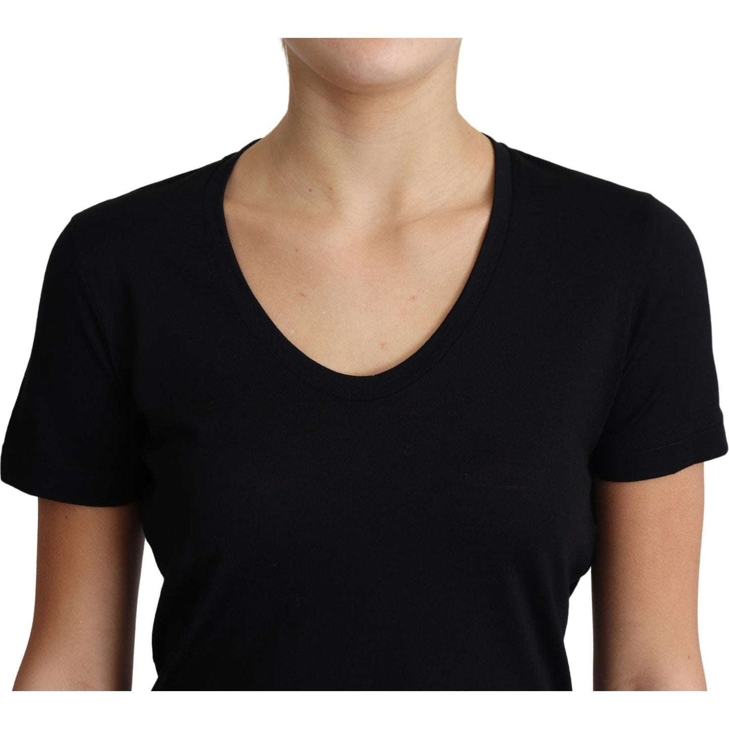 Dolce & Gabbana Black Wool Round Neck Short Sleeves T-shirt Dolce & Gabbana