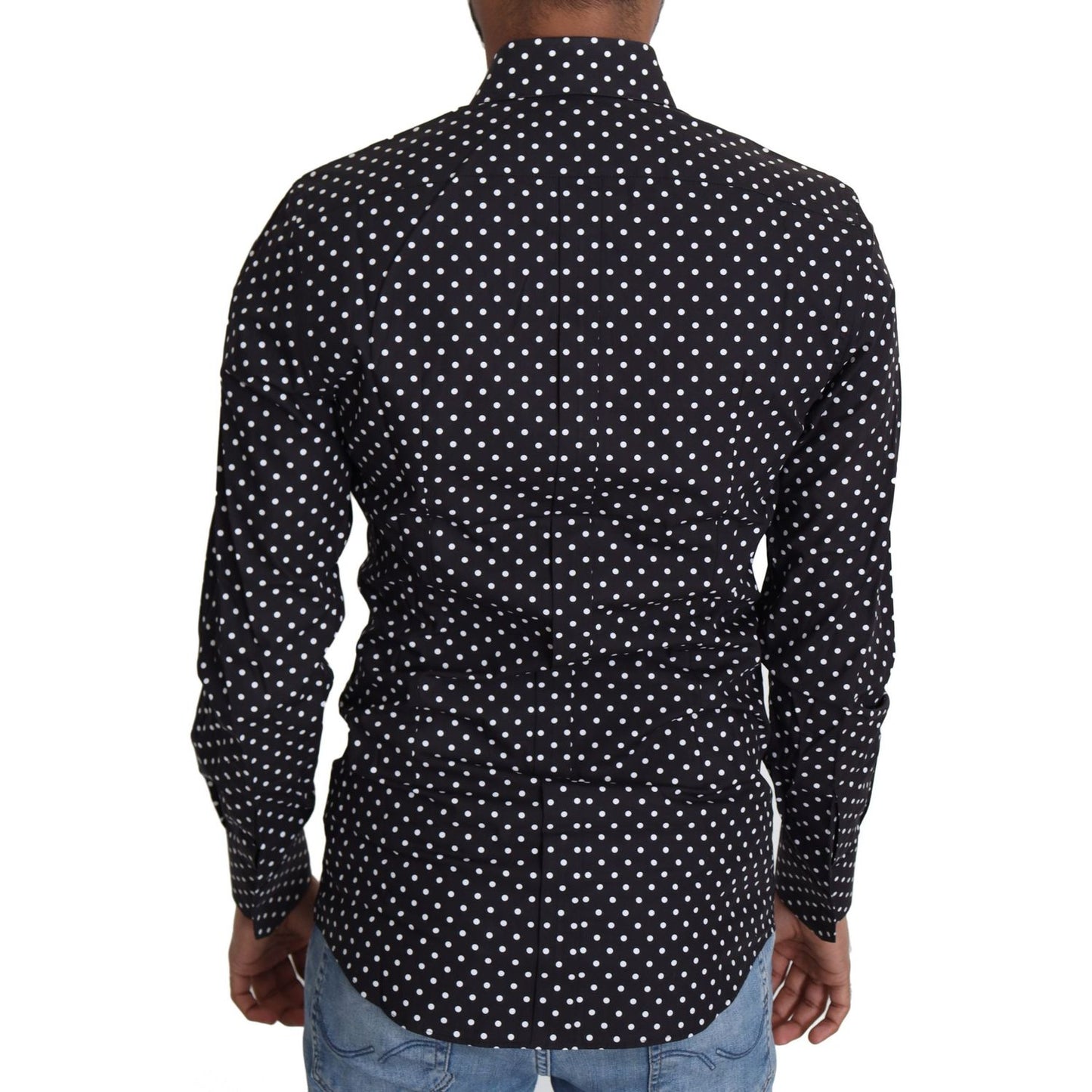 Dolce & Gabbana Black White Polka Dots Casual Shirt Dolce & Gabbana