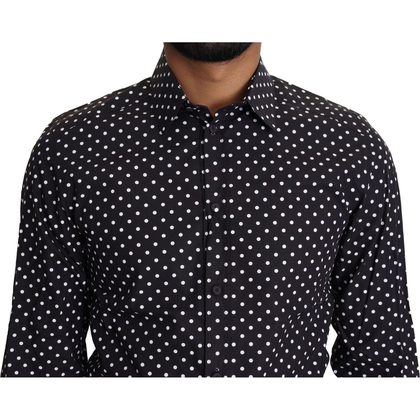 Dolce & Gabbana Black White Polka Dots Casual Shirt Dolce & Gabbana