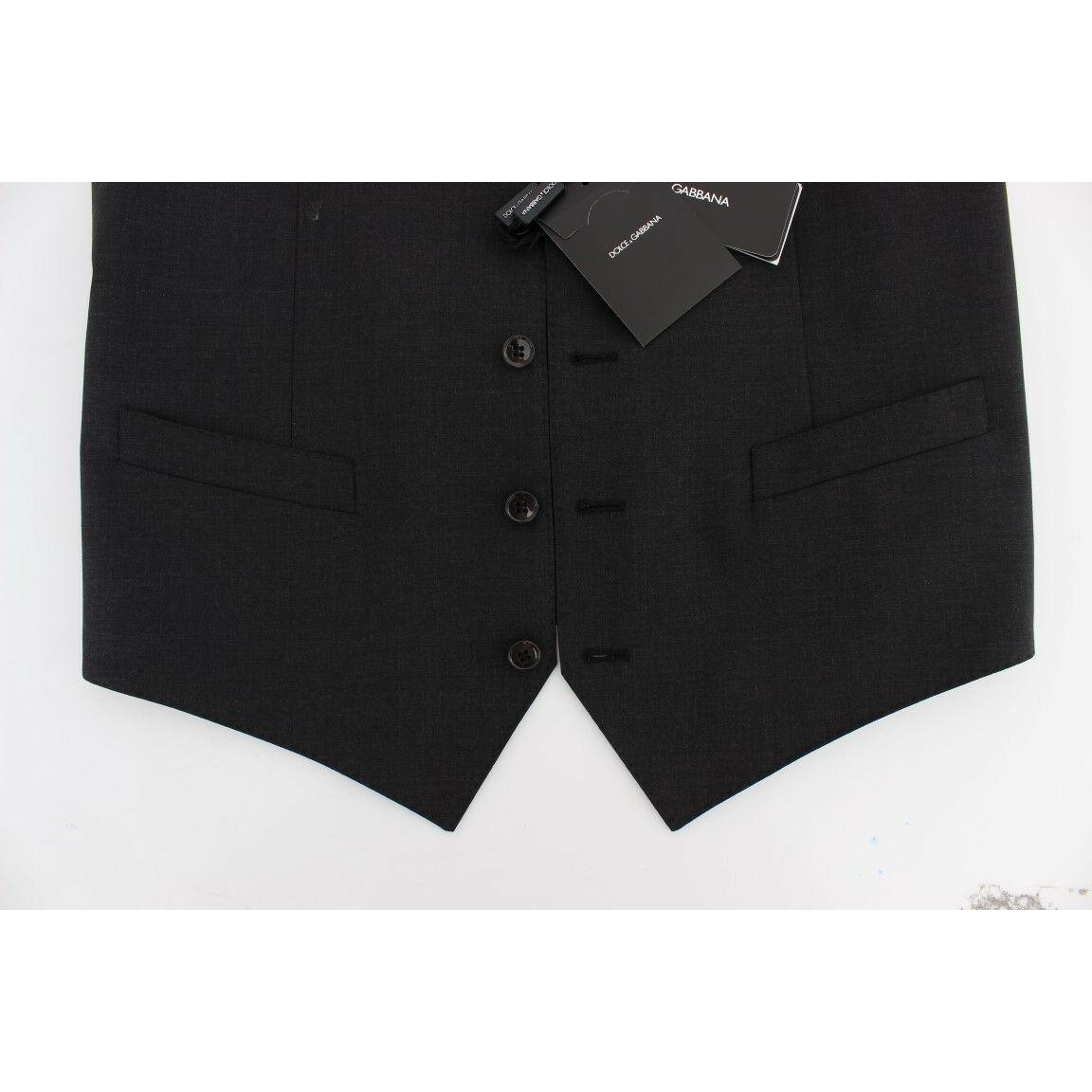 Dolce & Gabbana Gray Wool Stretch Dress Blazer Vest Dolce & Gabbana