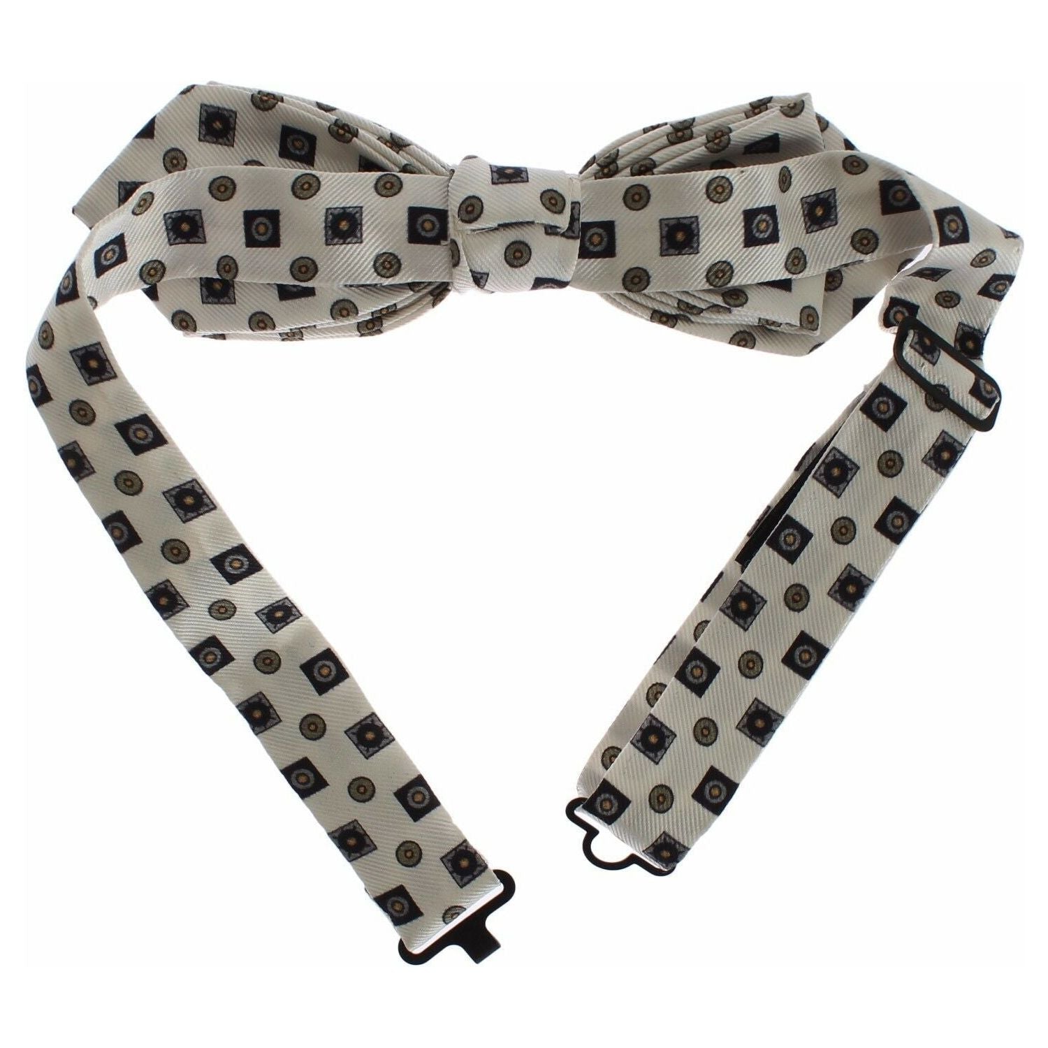 Dolce & Gabbana White Silk Bowtie Leather Men Belt Gift Box