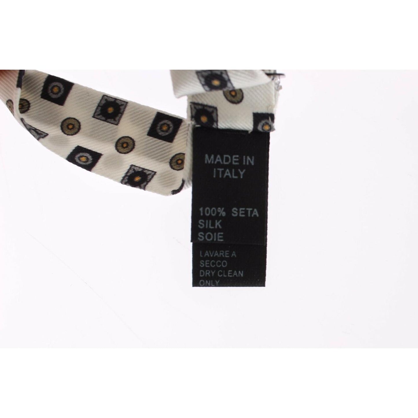 Dolce & Gabbana White Silk Bowtie Leather Men Belt Gift Box Dolce & Gabbana