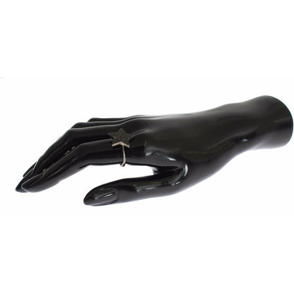 Nialaya Black CZ Star 925 Silver Womens Ring Nialaya