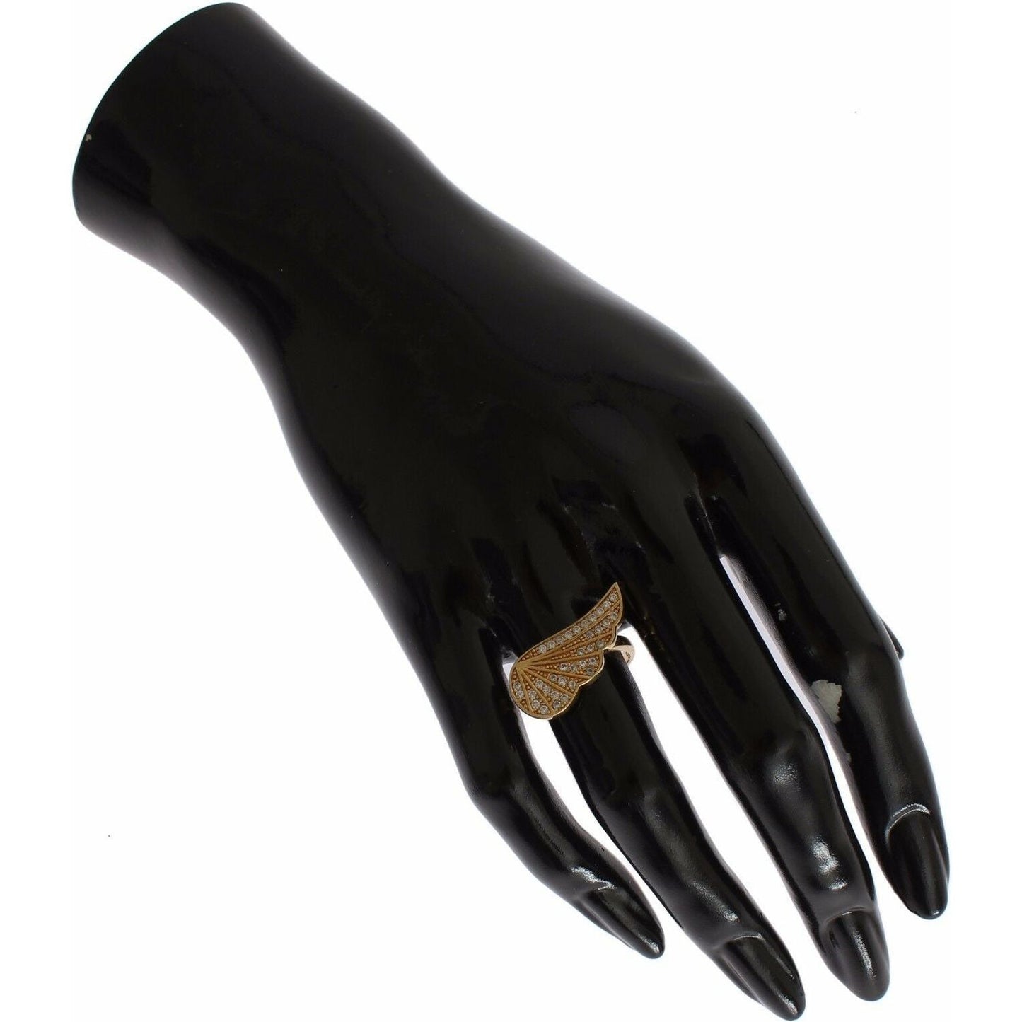 Nialaya Womens Clear CZ Gold 925 Silver Authentic Ring Nialaya