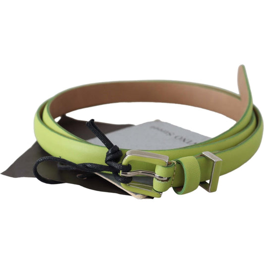 Scervino Street Green Leather Chartreuse Silver Green Buckle Belt Scervino Street