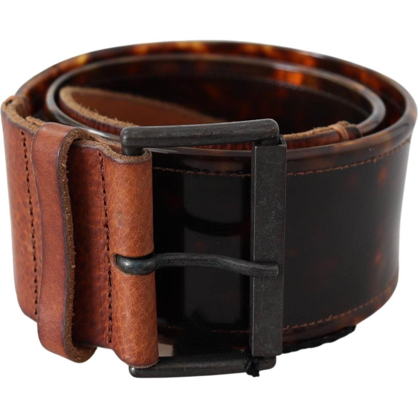 Ermanno Scervino Dark Brown Leather Wide Buckle Belt Ermanno Scervino