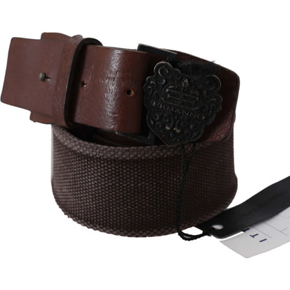 Ermanno Scervino Dark Brown Leather Wide Buckle Waist Belt Ermanno Scervino