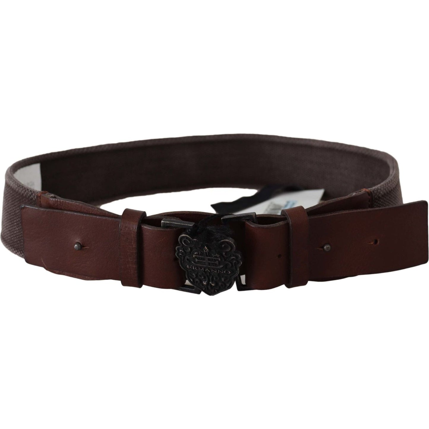 Ermanno Scervino Dark Brown Leather Wide Buckle Waist Belt Ermanno Scervino