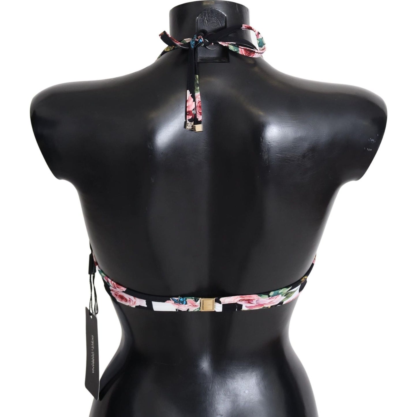 Dolce & Gabbana Multicolor Striped Rose Print Swimwear Bikini Tops Dolce & Gabbana