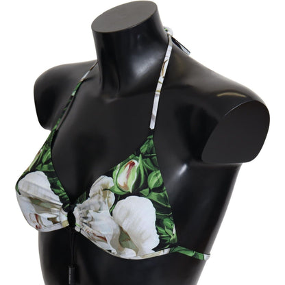 Dolce & Gabbana Multicolor Floral Print Halter Swimwear Bikini Top Dolce & Gabbana