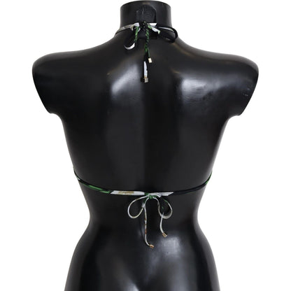 Dolce & Gabbana Multicolor Floral Print Halter Swimwear Bikini Top Dolce & Gabbana