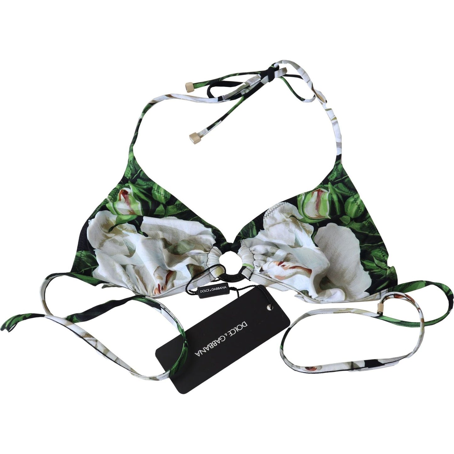 Dolce & Gabbana Multicolor Floral Print Halter Swimwear Bikini Top Dolce & Gabbana