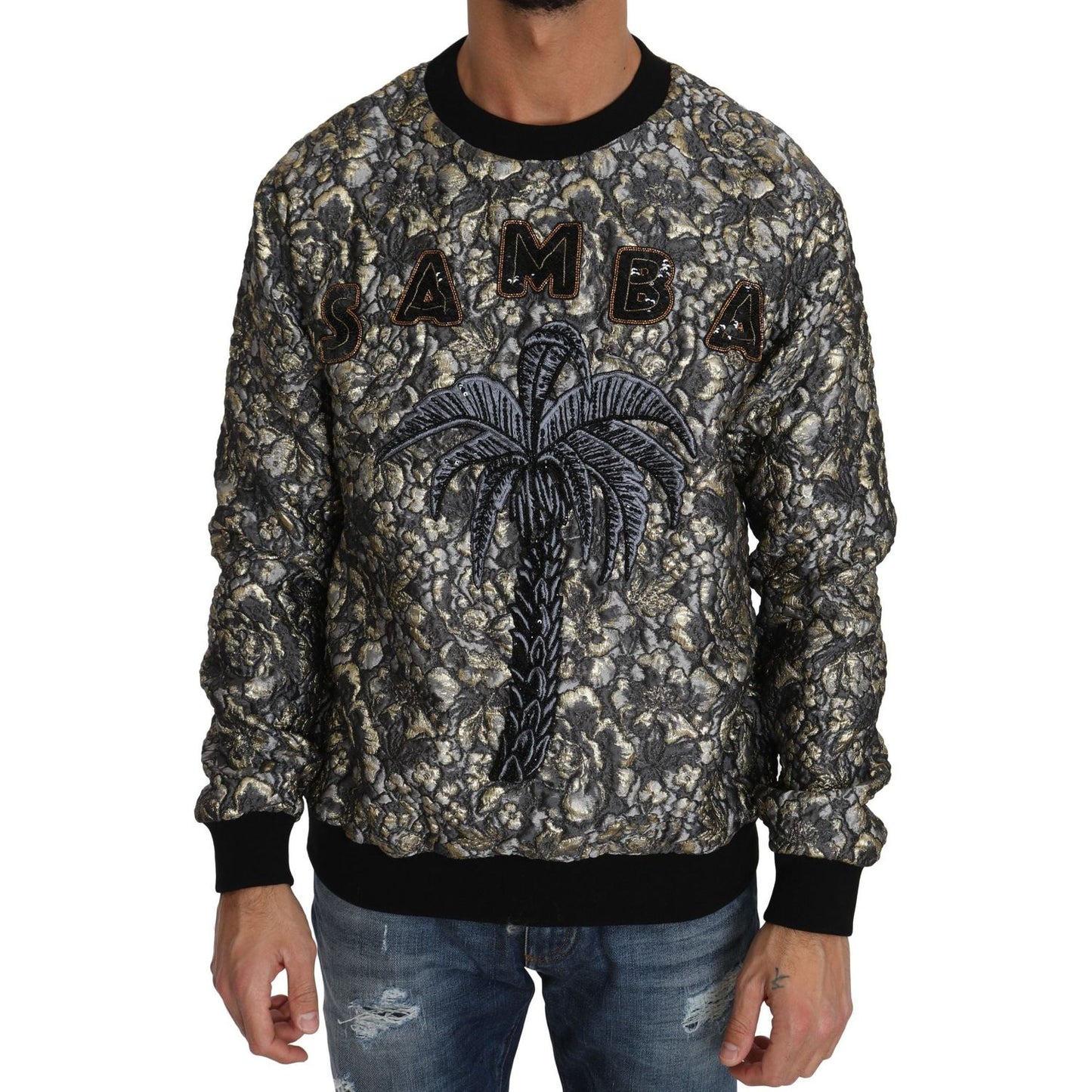 Dolce & Gabbana Multicolor SAMBA Jacquard Palmtree Pullover Sweater Dolce & Gabbana