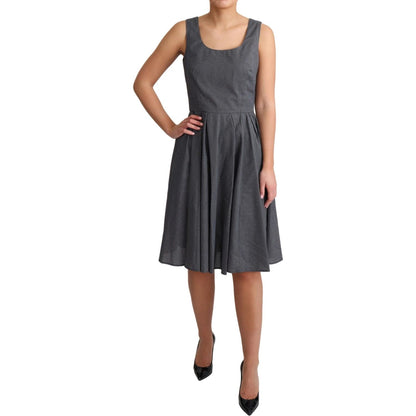 Dolce & Gabbana Black Polka Dotted Cotton A-Line Dress Dolce & Gabbana