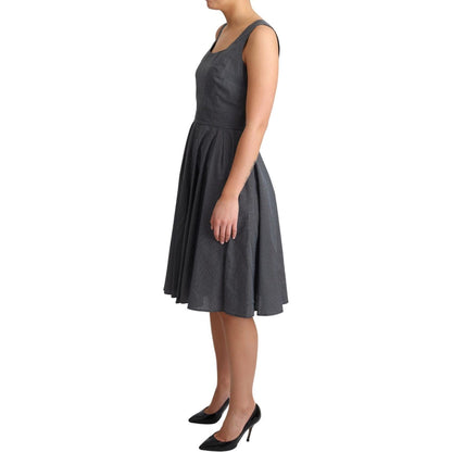 Dolce & Gabbana Black Polka Dotted Cotton A-Line Dress Dolce & Gabbana