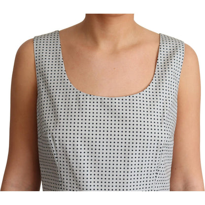 Dolce & Gabbana Gray Polka Dotted Cotton A-Line Dress Dolce & Gabbana