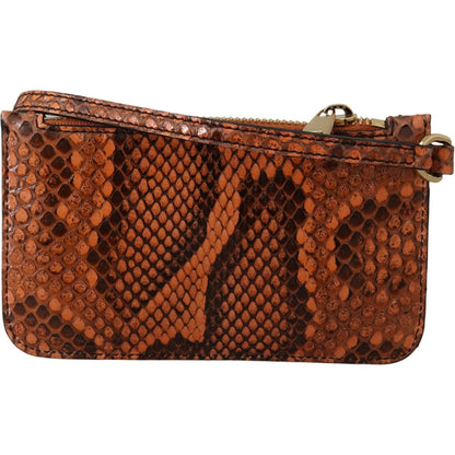Dolce & Gabbana Brown Leather Coin Purse Wristlet Mirror AGNESE Wallet Dolce & Gabbana