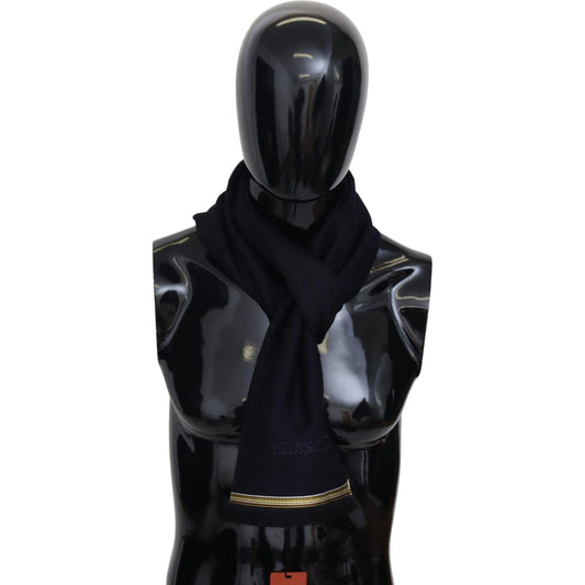 Missoni Black 100% Wool Unisex Neck Wrap Fringes Scarf Missoni