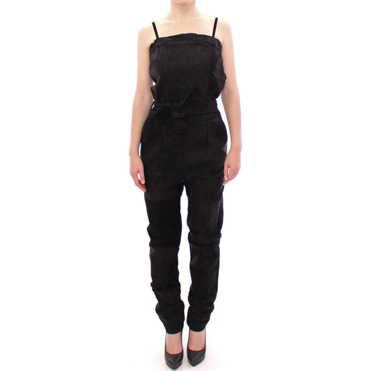 La Maison du Couturier Black Leather Jumpsuit La Maison du Couturier