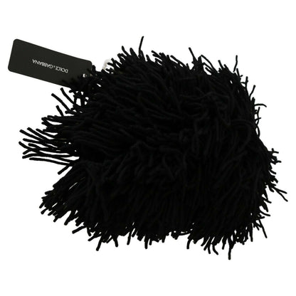 Dolce & Gabbana Black White Knitted Cashmere Animal Design Hat Dolce & Gabbana