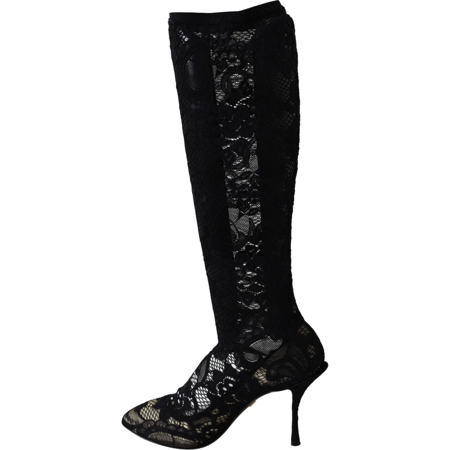 Dolce & Gabbana Black Taormina Lace Socks Boots Shoes Pumps Dolce & Gabbana