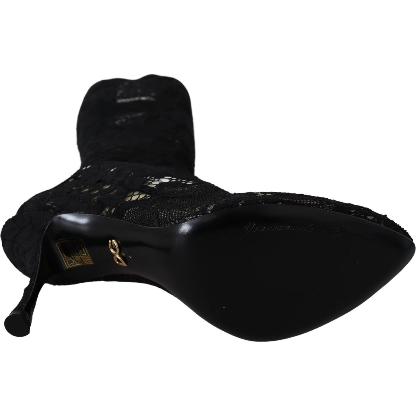 Dolce & Gabbana Black Taormina Lace Socks Boots Shoes Pumps Dolce & Gabbana