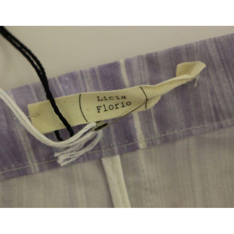Licia Florio Purple Viscose Above-Knee Wrap Skirt
