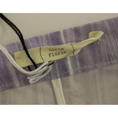 Licia Florio Purple Viscose Above-Knee Wrap Skirt