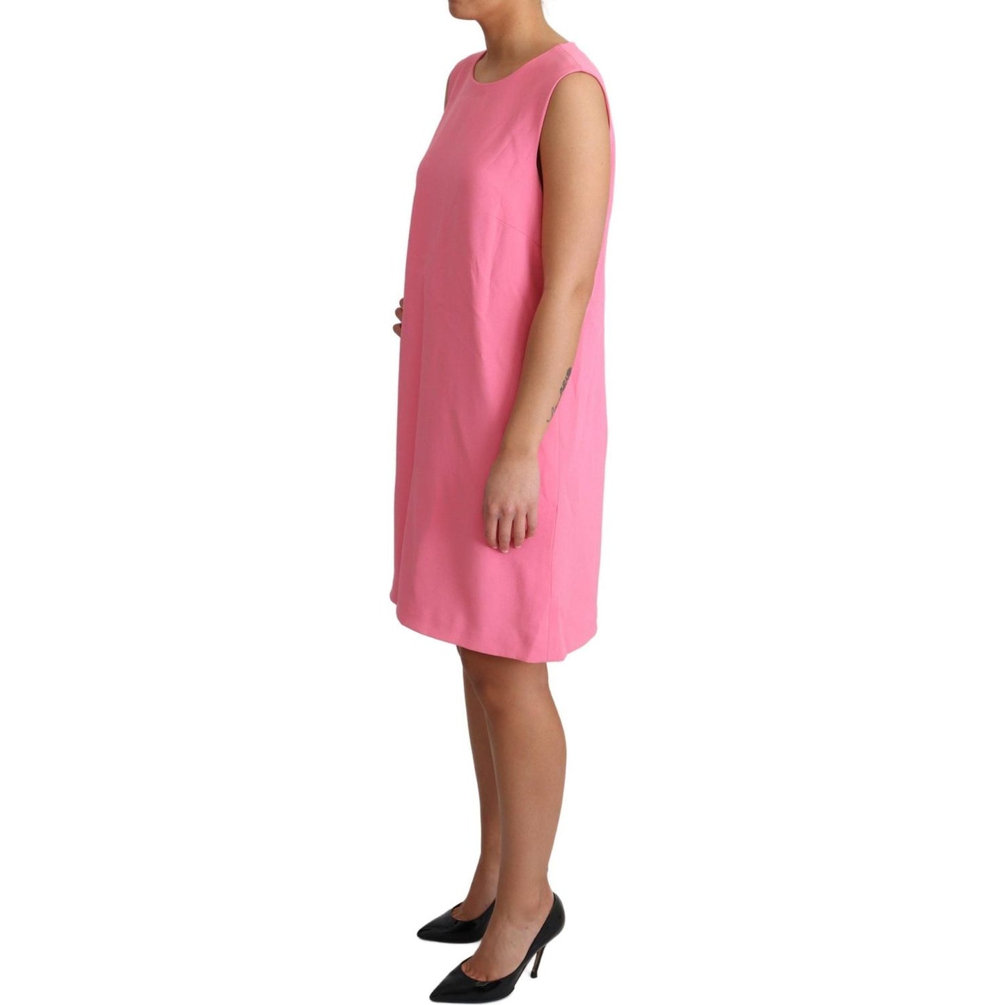 Dolce & Gabbana Pink Shift Sleeveless Knee Length Dress Dolce & Gabbana