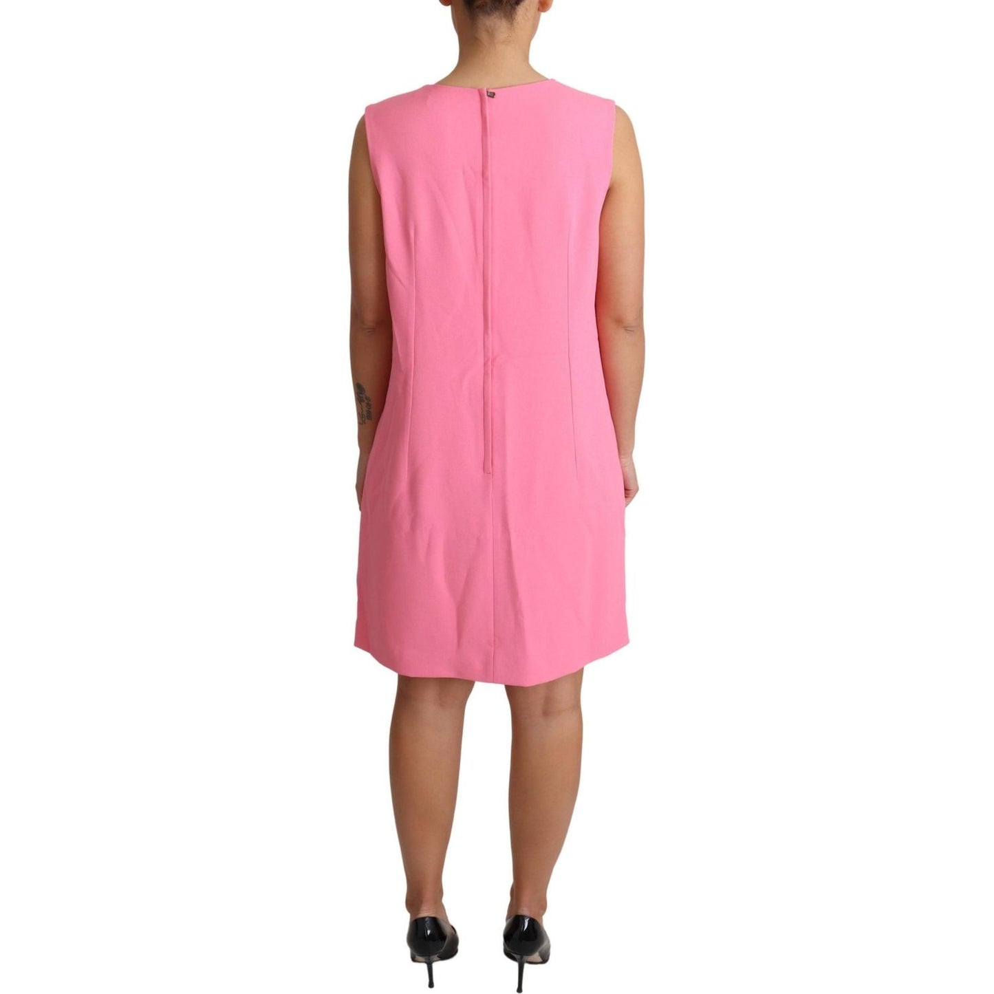 Dolce & Gabbana Pink Shift Sleeveless Knee Length Dress Dolce & Gabbana