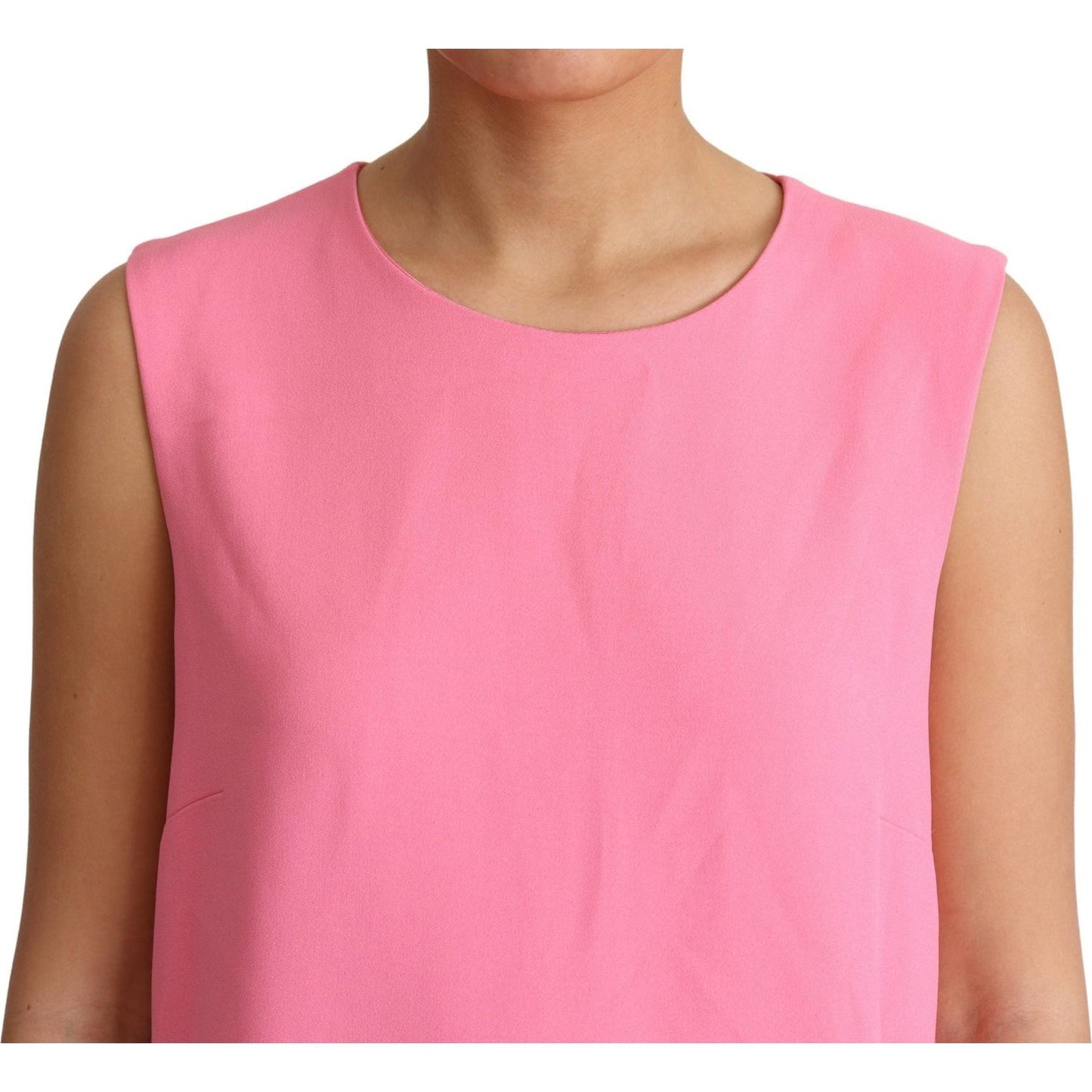 Dolce & Gabbana Pink Shift Sleeveless Knee Length Dress Dolce & Gabbana