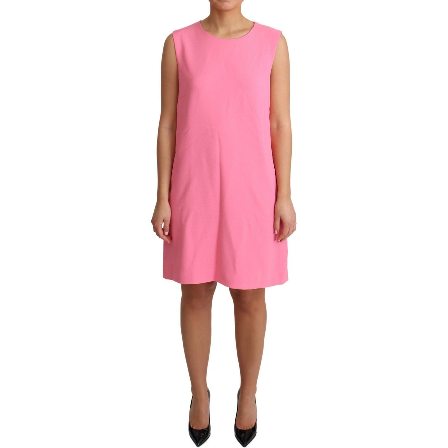 Dolce & Gabbana Pink Shift Sleeveless Knee Length Dress Dolce & Gabbana