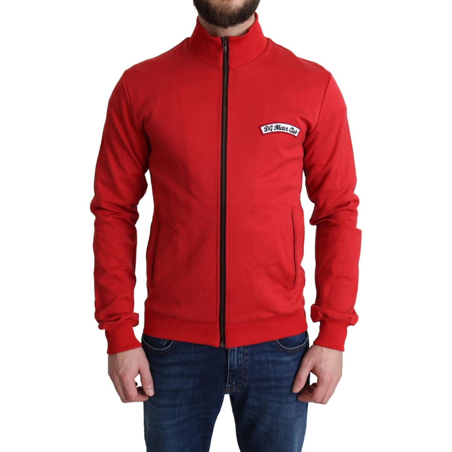 Dolce & Gabbana Red DG Motor Club Zippered Cardigan Sweater Dolce & Gabbana