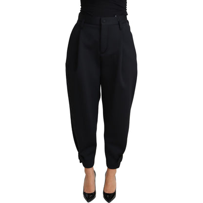 Dolce & Gabbana Black Cropped Dress High Waist Polyester Pants Dolce & Gabbana