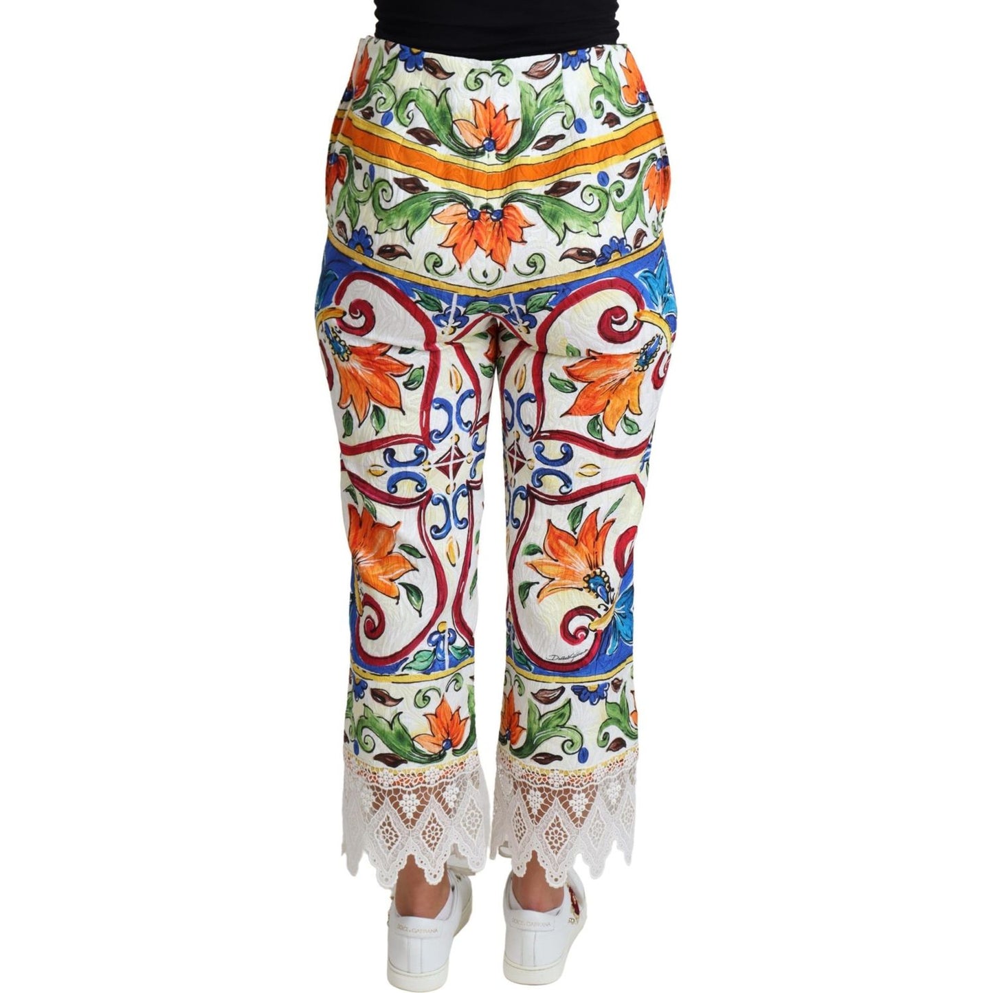 Dolce & Gabbana Multicolor Majolica Print Trouser Cotton Pants Dolce & Gabbana