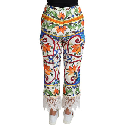 Dolce & Gabbana Multicolor Majolica Print Trouser Cotton Pants Dolce & Gabbana
