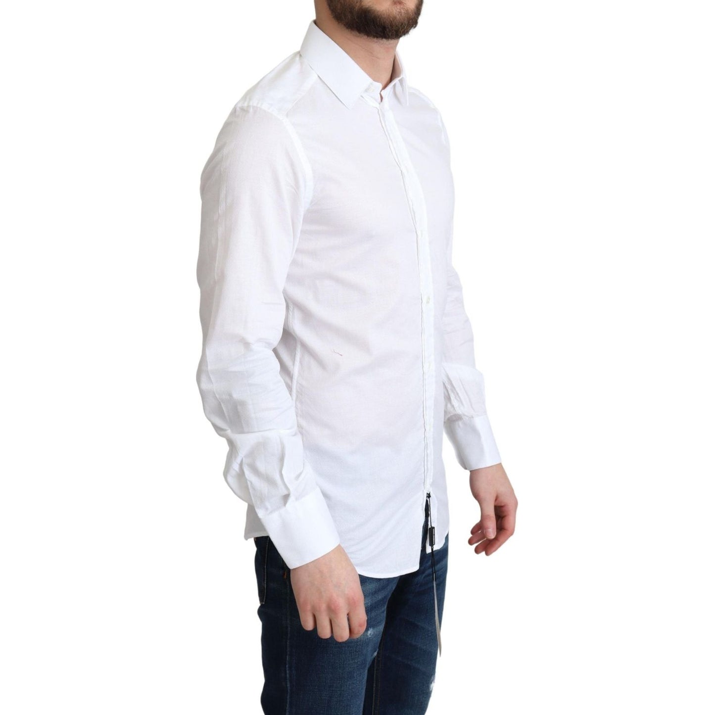 Dolce & Gabbana White Cotton Long Sleeves Formal Shirt Dolce & Gabbana